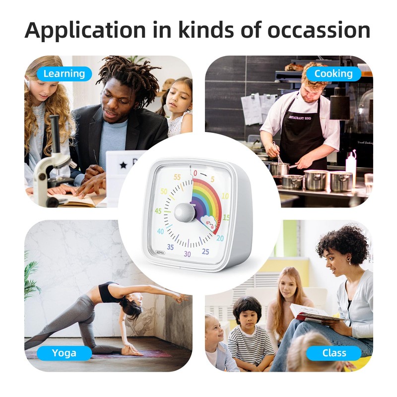 Yunbaoit Visueller Timer mit Nachtlicht, 60 Minuten Countdown Timer, Kinder