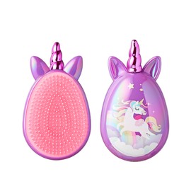 Red by Kiss Unicorn Detangler Brushes, Cute Kids Hairbrush Easy Wet Dry Hair Detangling & Styling, Scalp Massage & Smooth (Mini, Purple)