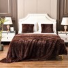 YUSOKI Brown Queen Faux Fur Blanket,2 Layers,90"x90" Without Pillows Big