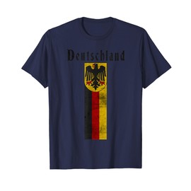 Deutschland German Vintage Flag Banner Coat of Arms Eagle T-Shirt