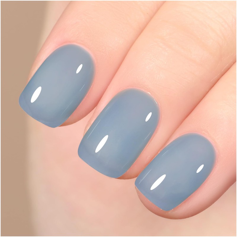 GAOY Jelly Nude Blue Gel Nail Polish, 16ml Sheer Neutral