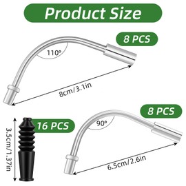 SHENLIU 32 Pieces Bike V Brake Noodle Cable Guide Pipe, Bicycle Brake Cable Guide Pipe with Rubber Boots for Mountain and Road Bicycle Accessories