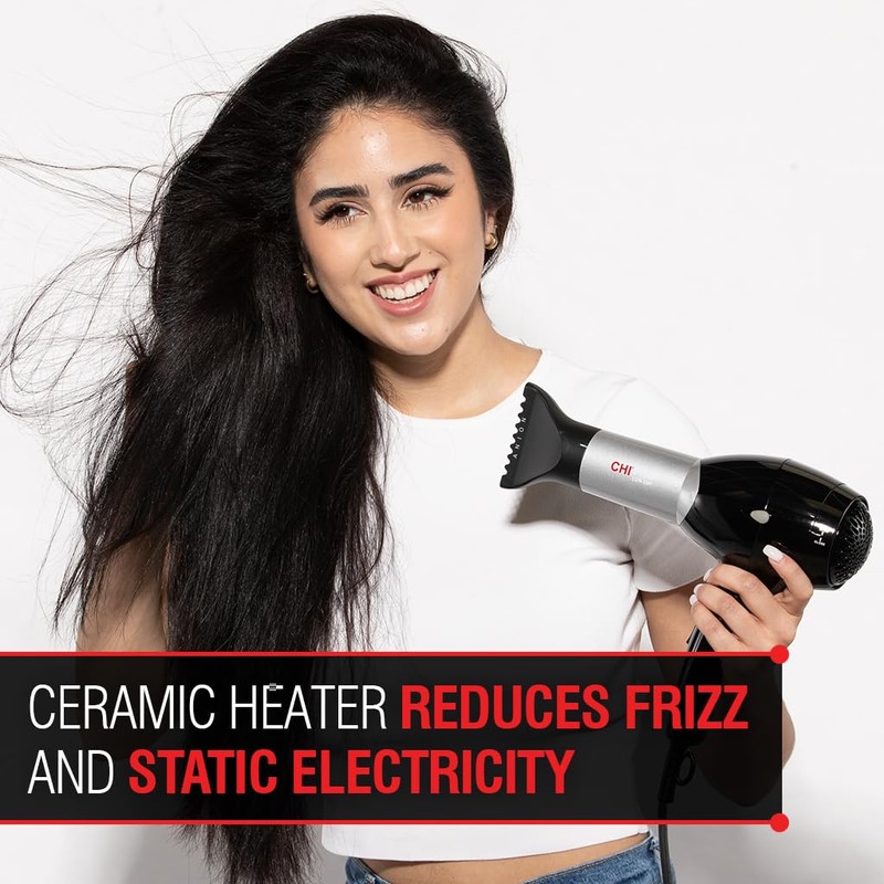 CHI Pro Hair Dryer, Ceramic Heater Reduces Frizz & Static