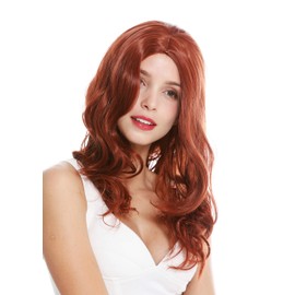 WIG ME UP GFW3450-350 Women's Wig Long Wavy Middle Parting Dark Copper Red