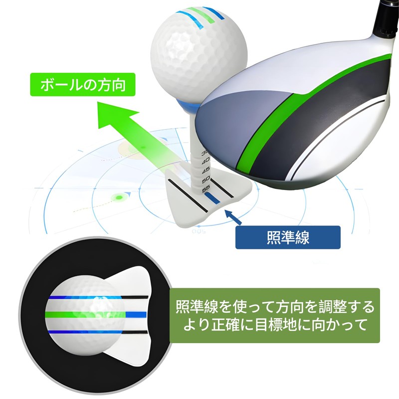 Doyeemei Golf Tee, Adjustable, 5 Levels of Height Adjustment, Set