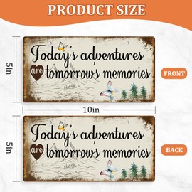 Camper Decor RV Wall Decor Camping Sign Campsite Decorations RV Accessories for Inside Outside Camp Decoration Today's Adventure Are Tomorrow's Memories Sign 10x5 Inches PVC Hanging Plaque