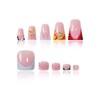 48Pcs Blue French Tip Press on Nails Pink French Tip