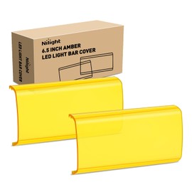 Nilight 6.5 Inch LED Light Bar Cover 2 PCS Amber Yellow Protective Covers Durable Polycarbonate Lens Waterproof Dustproof Scratch-Proof for Double-Row Lights Off Road Driving Lighting