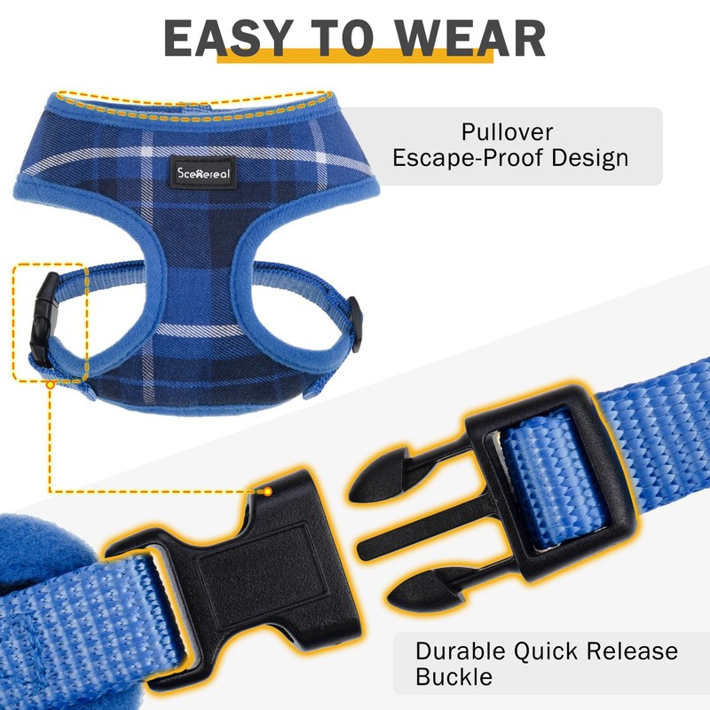 SCENEREAL Puppy Dog Harness with Leash Set for Small Medium