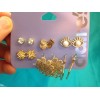 Claire's Six Pairs Of Claire's Rhinestone Stud Gold Hands Eyes