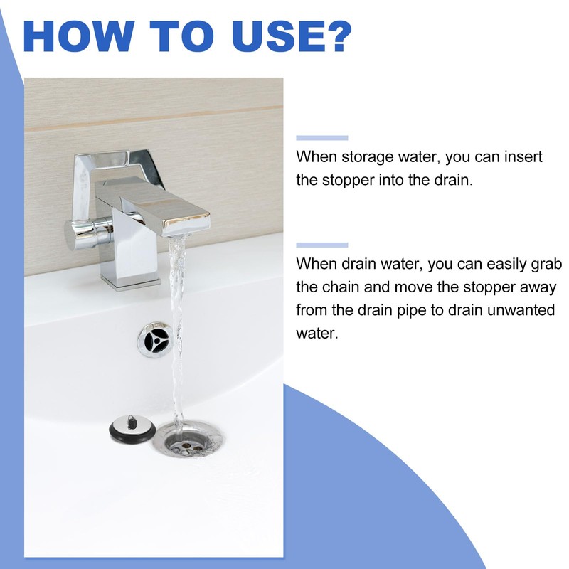 uxcell 1.57" Bathtub Drain Stopper, Universal Rubber Sink Cover Plug,