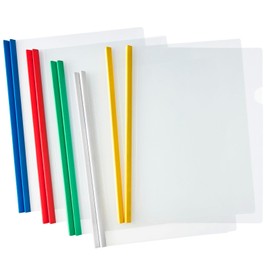 JOERSH 10Pcs Clear Report Covers with Sliding Bar, Plastic Binder Paper Protector, Report Folders with Clear Cover for Resume Portfolio Presentation File Documents, 5 Colors