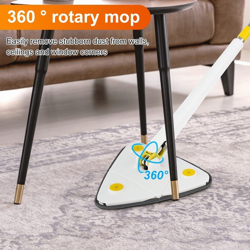 360 Triangle Mop Rotatable Adjustable Mop Floor Wall Car Cleaning