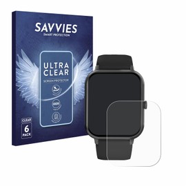Savvies Screen Protector for Yuede Smartwatch 1.85 Inch Ultra Transparent Pack of 6