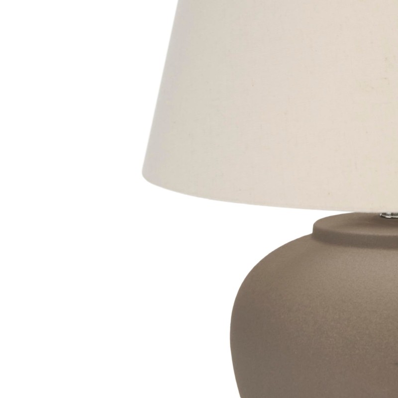 Nourison 20" Brown Ceramic Pot Table Lamp for Bedroom, Living