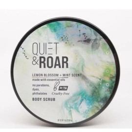 Quiet & Roar Lemon Blossom + Mint Scent Body Scrub with Essential Oils  8 oz NEW