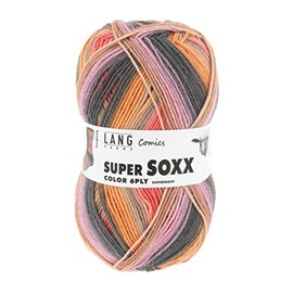 Lang Yarns - Super Soxx Colour 6-Way / PLY 0370 Red Orange Pink 150 g