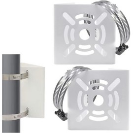 BeElion 2-Set Universal Vertical Pole Mount Adapter with 4 Loops(Φ100mm), Wall Mounting Bracket for CCTV Security Camera PTZ Dome Vertical Pole Mounting Bracket