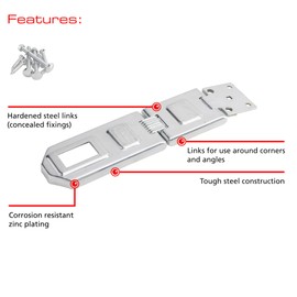 Sterling BHS190 Heavy Security Hasp and Staple, Chrome, 190mm