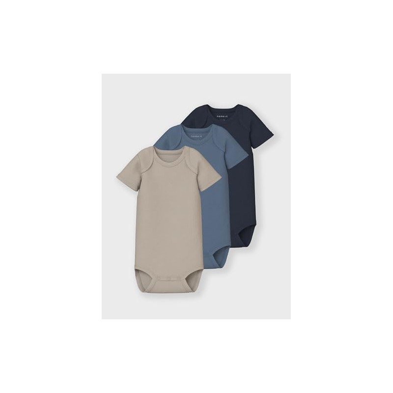 NAME IT Unisex Nbnbody 3P SS Solid Rib Noos (Pack