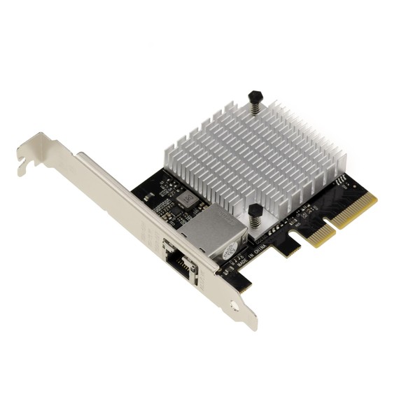 Kalea Informatique Network Controller Card PCIe 10 Gigabit Ethernet 1 Port RJ45 10G with AQUANTIA AQC107S-T1 Chipset Low and High Profile