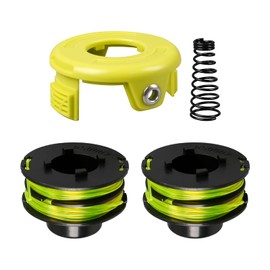 RAC118 Replacement Trimmer Spool for Ryobi RLT3525S Trimmer Spool for Ryobi RLT3025F/S with Spool Cover and Spring, 8.4m Long (2 Spools + 1 Cover + 1 Spring)