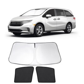 Fannyc 3PCS Car Window Shades Front Windshield Sun Shade Foldable Window Shade Custom Fit for Toyota Highlander 2020-2024 Accessories Car Shades for Front Windows Anti-UV Rays Block Heat
