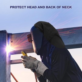 Kquepo Cotton Welding Helmet Full Body Protection Neck Protection Anti Burn Extended Headwear with Pressure Seal