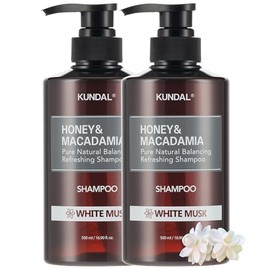 Kundal Honey & Macadamia Natural Shampoo [White Musk] Korean Hair Care Shampoo Damage Repair Strengthen, Nourish, with Honey, Argan Oil, Macadamia Oil, Free Paraben & Sulfate 16.9 fl oz (Pack of 2)