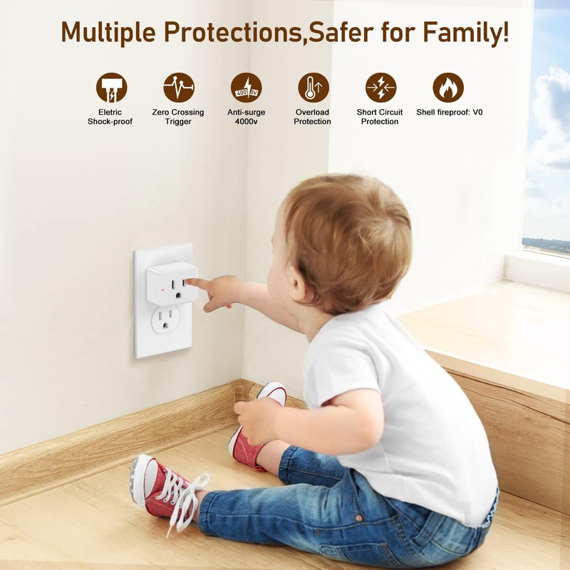 Thinkbee Remote Control Outlet Plug, 15A /1500W 600ft RF Range