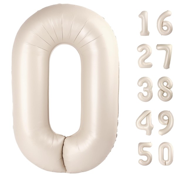 40 Inch Milk White Balloon Number 0 Balloon,Jumbo Mylar Foil