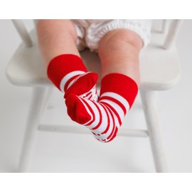 squid socks Viscose from Bamboo Socks | 0-6M, 6-12M, 12-24M, & 2T-3T | Grip Socks that Stay On | Candy Cane (US, Age, 12 Months, 24 Months, Candy Cane)