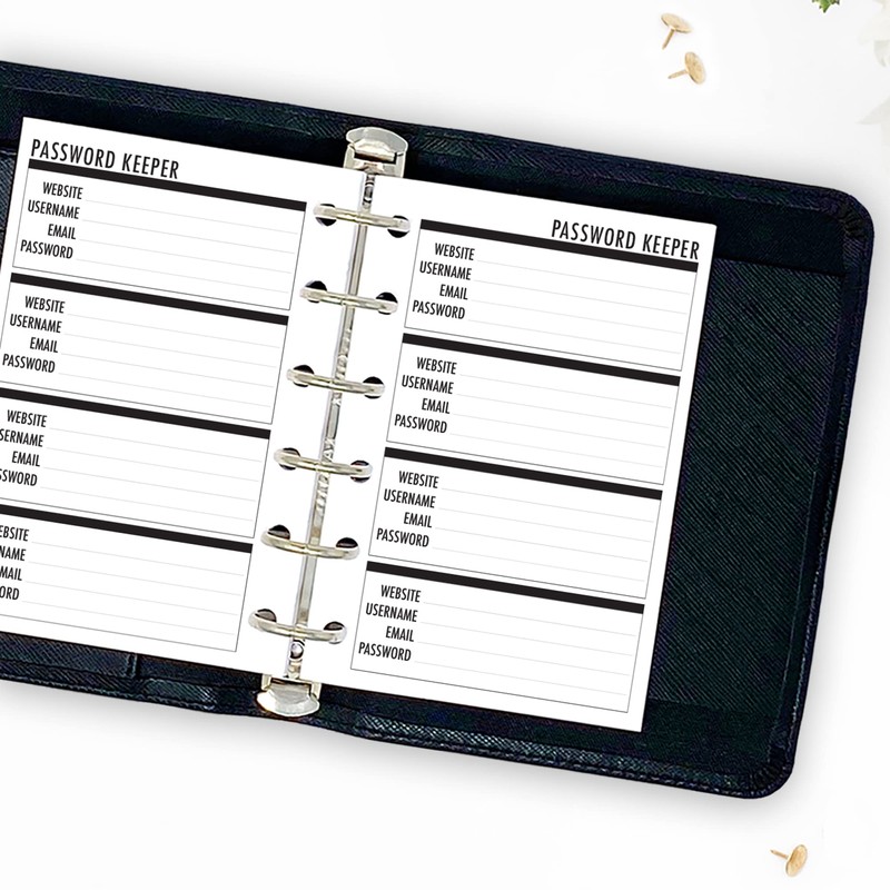 Pocket Password Keepers Planner Insert Refill, 3.2 x 4.7 inches,