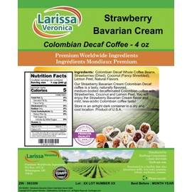 Strawberry Bavarian Cream Colombian Decaf Coffee (Gourmet, Naturally Flavored, Whole Coffee Beans) (4 oz, ZIN: 563309)