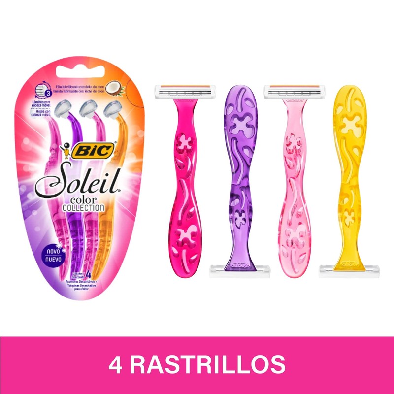 BIC Rastrillo Soleil Acero Inoxidable Mango Ergonómico Banda Lubricante con
