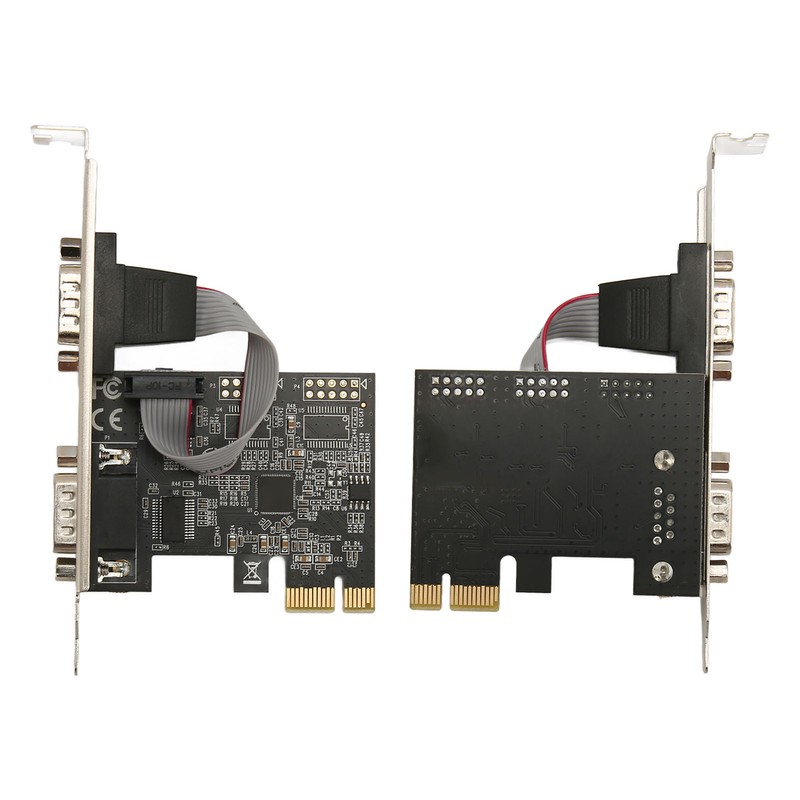 2 Port PCI Express RS232 DB9 Serial Port Card PCIe