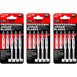 15 x TopsTools T101BR Reverse Cut Jigsaw Blades Compatible with Bosch, Dewalt, Makita, Milwaukee and many more