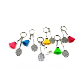 Naissant Colorful Cute badminton racket Shuttlecock Keychain 6 Colors Set