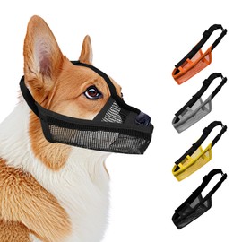 JOYPAWS Soft Dog Muzzle for Small Dogs Long Snout Breathable Air Mesh Drinkable Pet Muzzle to Prevent Biting Chewing with Adjustable Straps Anti-Barking Licking Black S