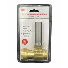 Midbrass Water Hammer Arrestor Suitable for UK Washing Machines 3/4'' Male - Female Arrester - Stops Noisy Banging Pipes Pipe Damage