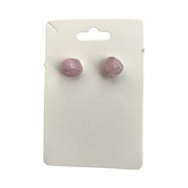 Gemstone Chip Stud Earrings, 1x1cm, Rose Quartz