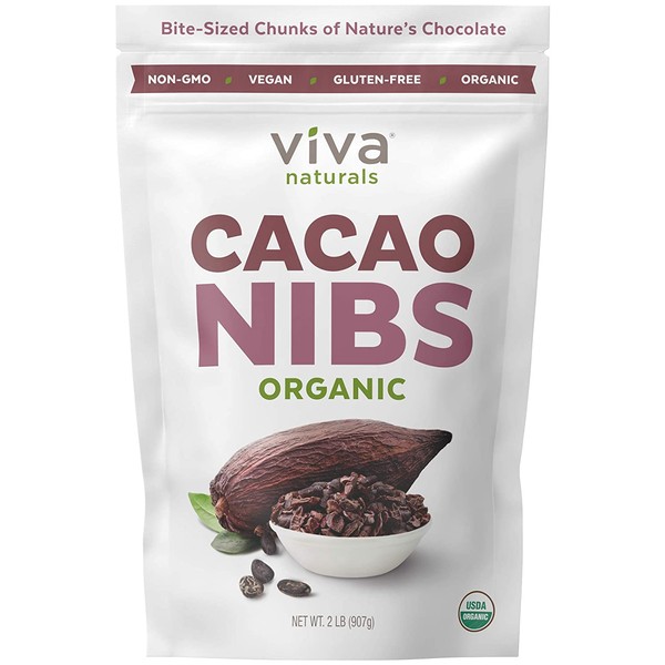 Viva Naturals - The BEST Tasting Organic Cacao Nibs, 2 lb Bag