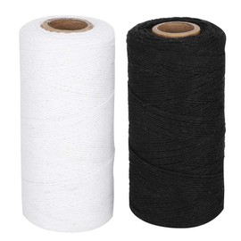 2Pcs Weaving Thread Loom Warp Thread 8/4 Warp Yarn Perfect for Weaving: Carpet, Tapestry, Rug, Blanket or Pattern (Black+White)