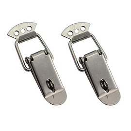 Tegg 2-Pack Spring Loaded Latch Catch Toggle Stainless Steel Safety Security Hardware Fitting Duckbill Tensionlock Hasp for Cabinet Boxes Suitcase 74mm