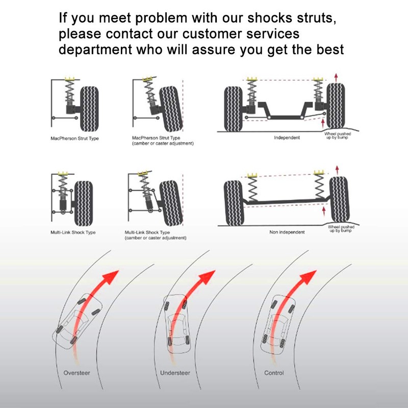 Front Rear Auto Shocks Set, cciyu 4 x Struts Shock
