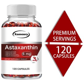 Astaxanthin 6mg - Immune and Skin Health High-Strength Antioxidant Anti-Aging, 2 Count, 120 Tablets / 아스타잔틴 6mg - 면역 및 피부 건강 고강도 항산화제 노화 방지, 2개, 120정