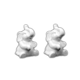 Holst Porzellan EL 001 Salt & Pepper Cruet "Elephants", White, 4.5 x 5 x 7 cm, 2 Units