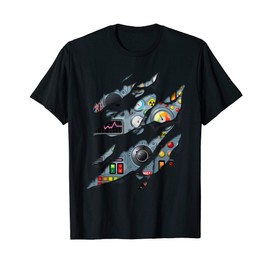 Robot Control Panel Ripped Torn Scifi Nerd Geek Tech Reveal T-Shirt