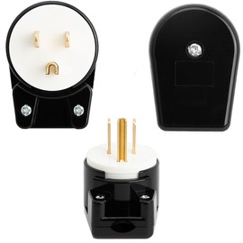 ETL Listed 90 Degree USA Canada Male Plug Nema 5-15P 3 Pole Angle DIY, 15A 125V USA 3Pin Right Angle AC Plug, Nema 5-15P Angled Rewireable