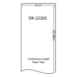 Swift Compatible DK-22205 62mm x 30.48m White Thermal Continuous Paper Tape Labels Compatible with Brother QL-1100 QL-1060N QL-570 QL-580 QL-700 QL-710W QL-800 QL-810W QL-820NWB Printers